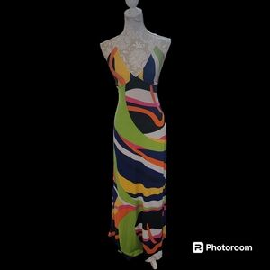 Analili minimal back padded cups colorblocked maxi dress Size Large